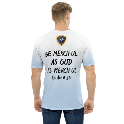 "Be Merciful As God Is Merciful" Light vs Dark Logo Men's t-shirt