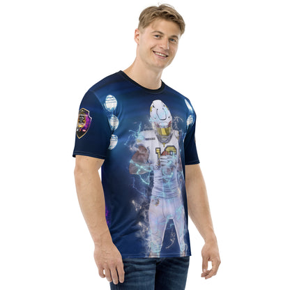 Blue Light & Dark Player w Logo Shoulder Shields Men's t-shirt