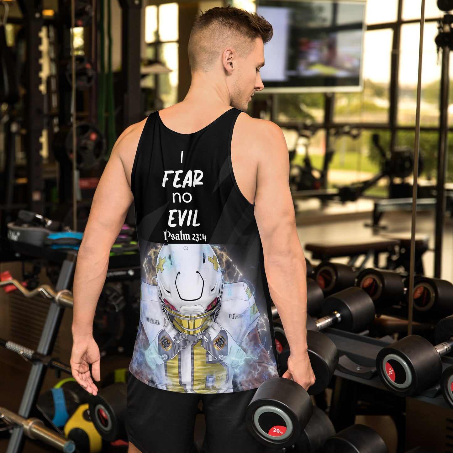 "Fear No Evil" Playmaker Logo Unisex Tank Top