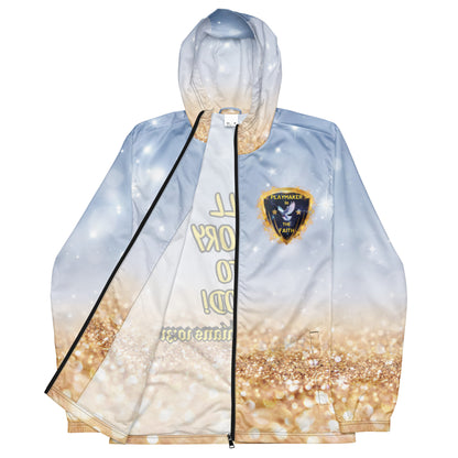 White Gold "All Glory To God" Playmaker Logo Men’s windbreaker