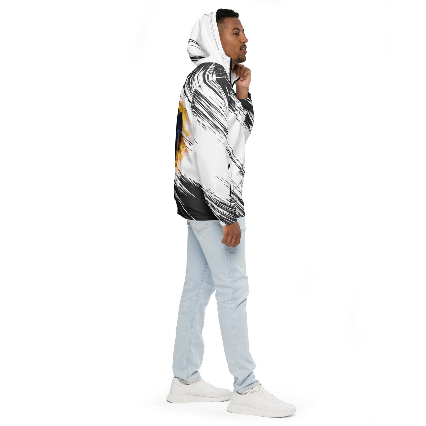 White & Black Playmakers Shield Men’s windbreaker