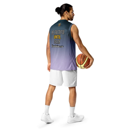 "Be Faithful Until Death" Playmaker In The Faith Recycled unisex basketball jersey