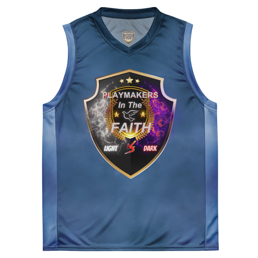 Blue Playmakers Light v.s Dark Logo & Players Recycled unisex basketball jersey