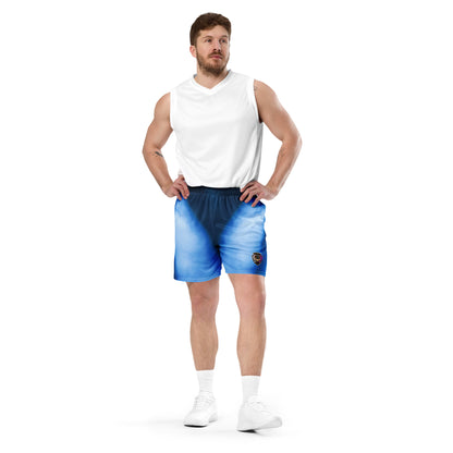 Blue & White Unisex mesh shorts