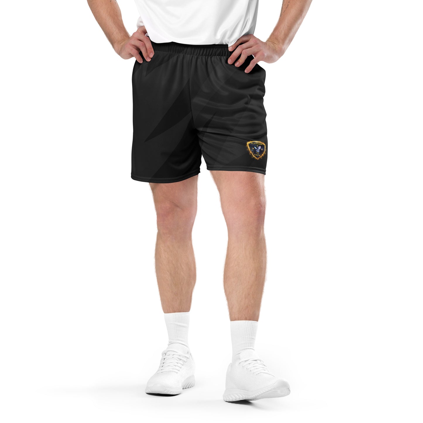 Black Playmaker In The Faith Unisex mesh shorts