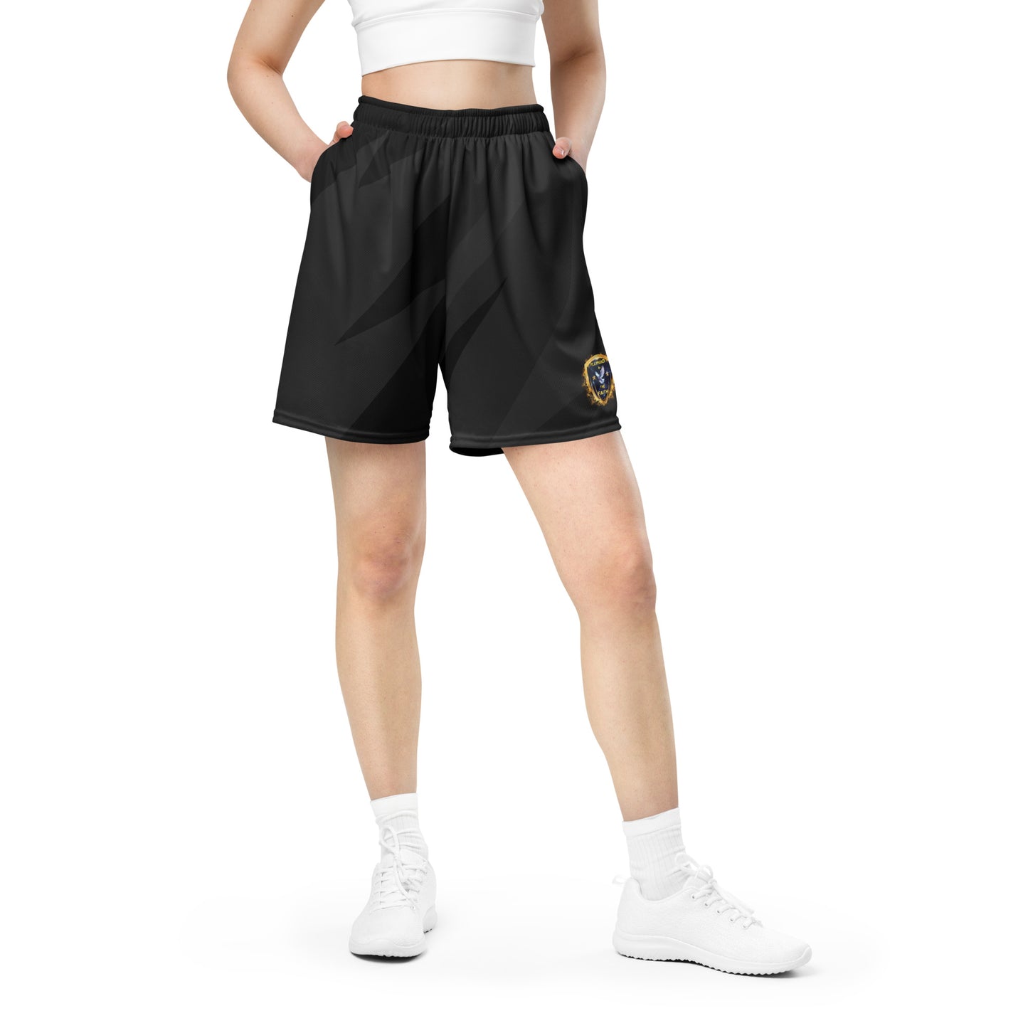 Black Playmaker In The Faith Unisex mesh shorts