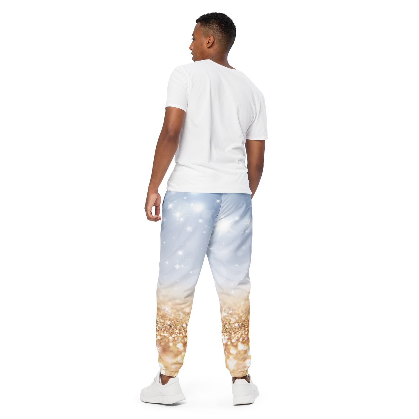 Silver White & Gold Unisex track pants