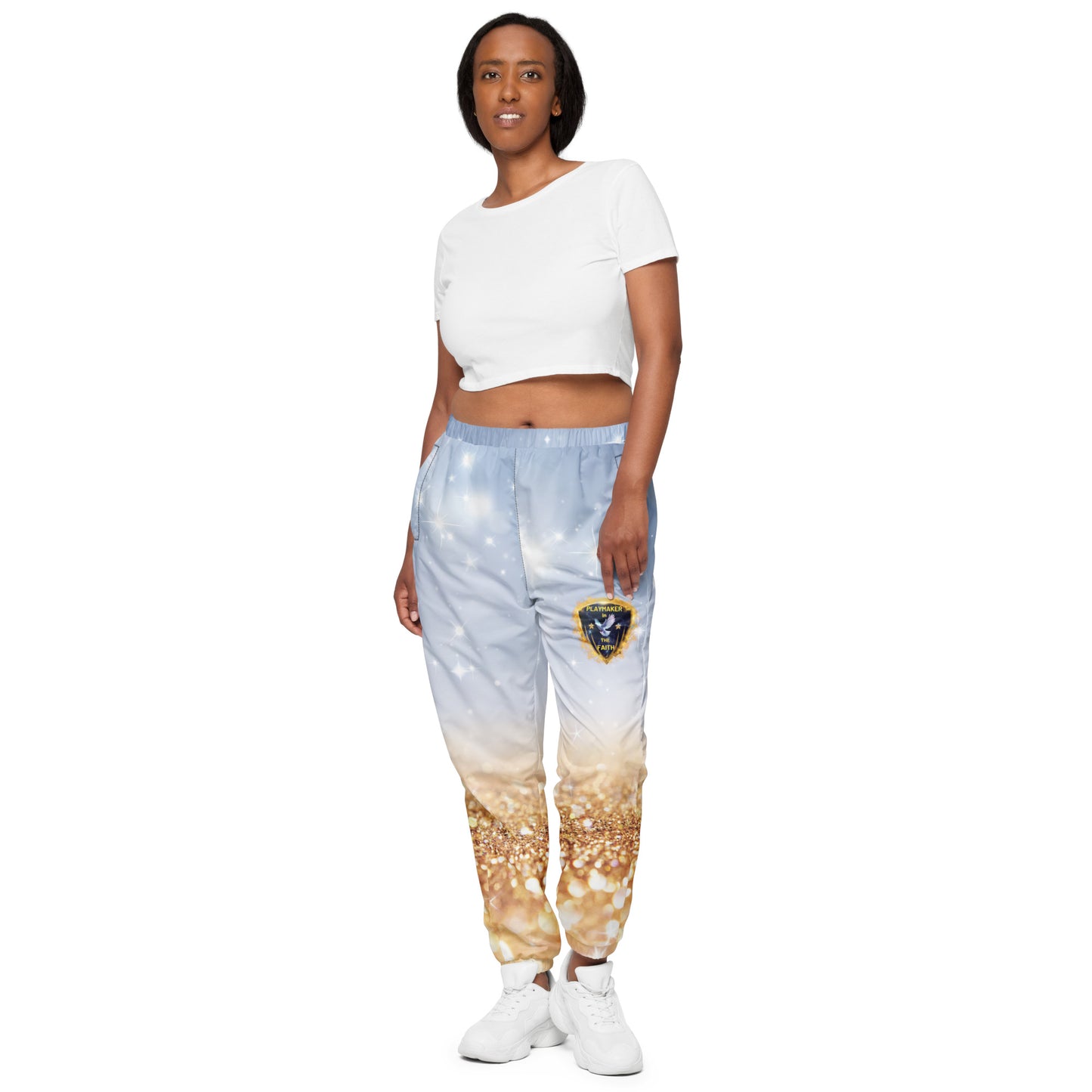 Silver White & Gold Unisex track pants