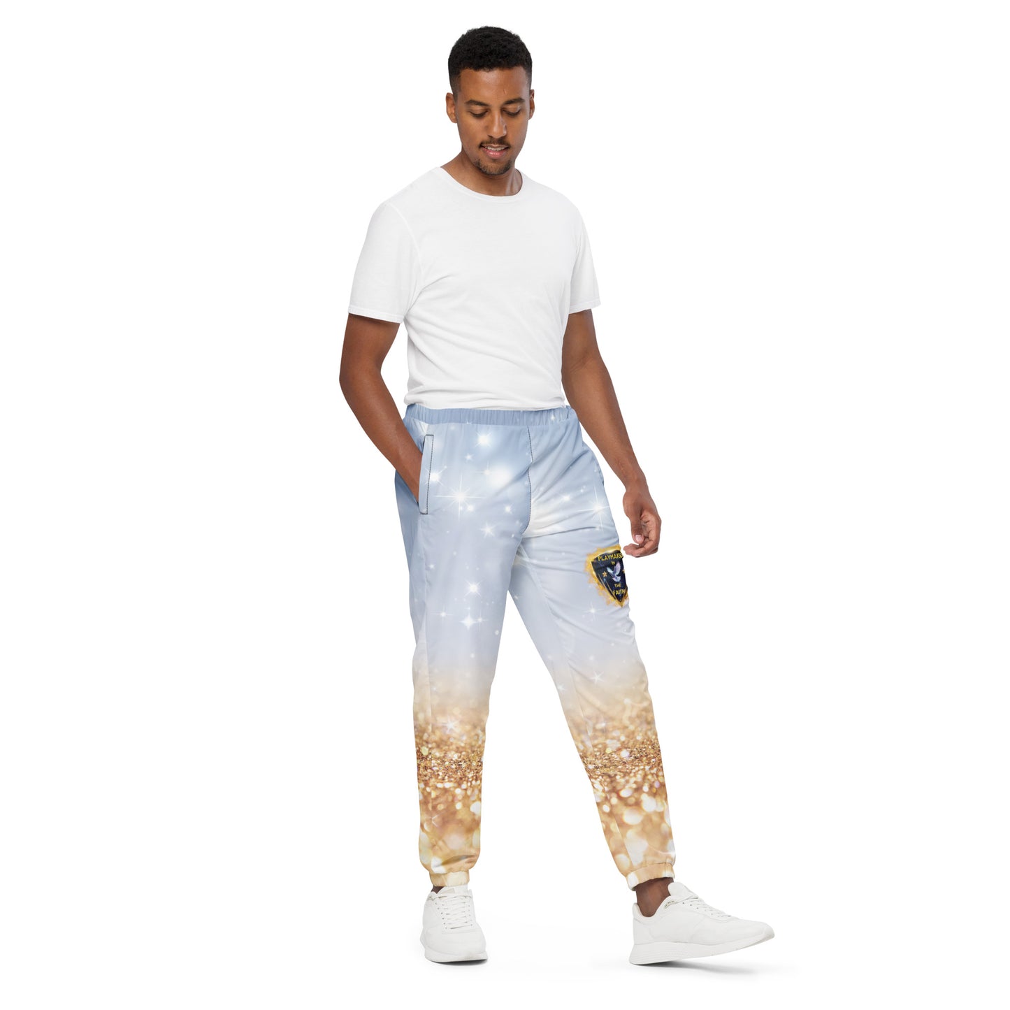 Silver White & Gold Unisex track pants