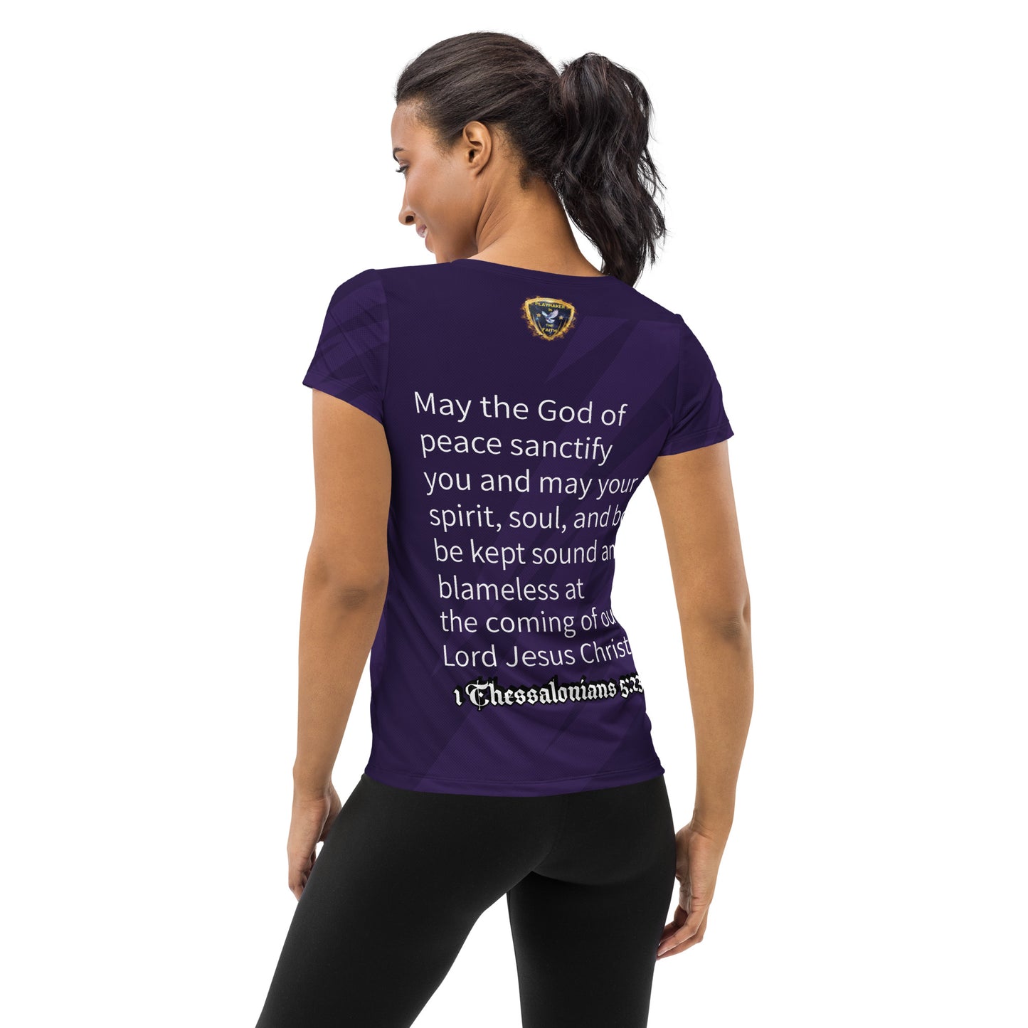 Universal Athlete Spirit Soul Body Purple All-Over Print Women's Athletic T-shirt