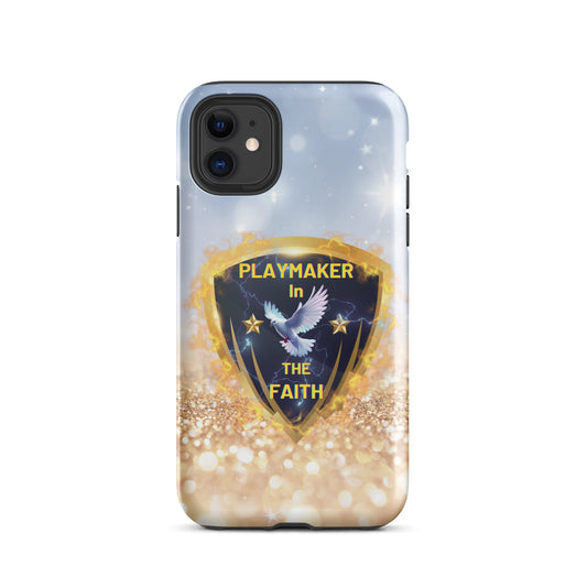 White Gold "Playmaker In The Faith" Tough Case for iPhone®