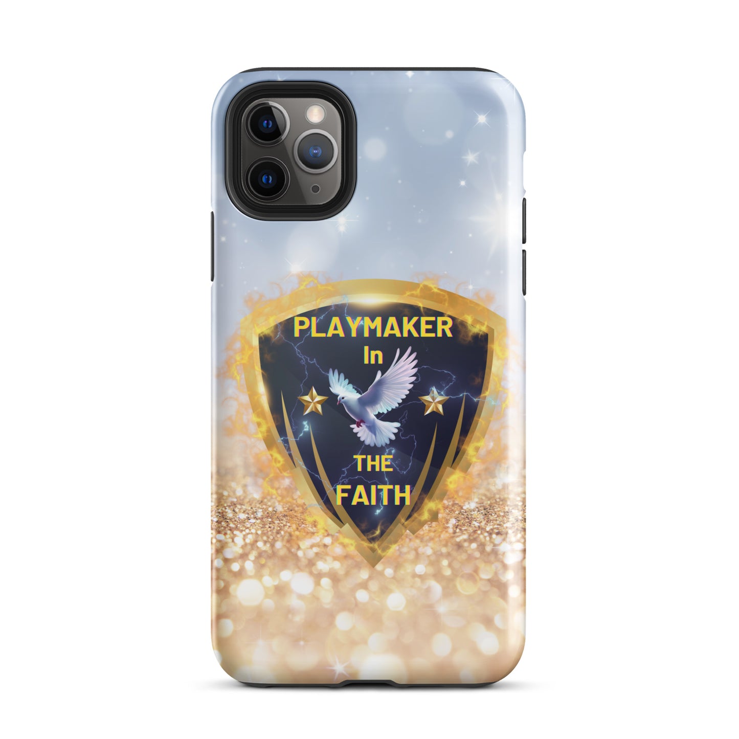 White Gold "Playmaker In The Faith" Tough Case for iPhone®