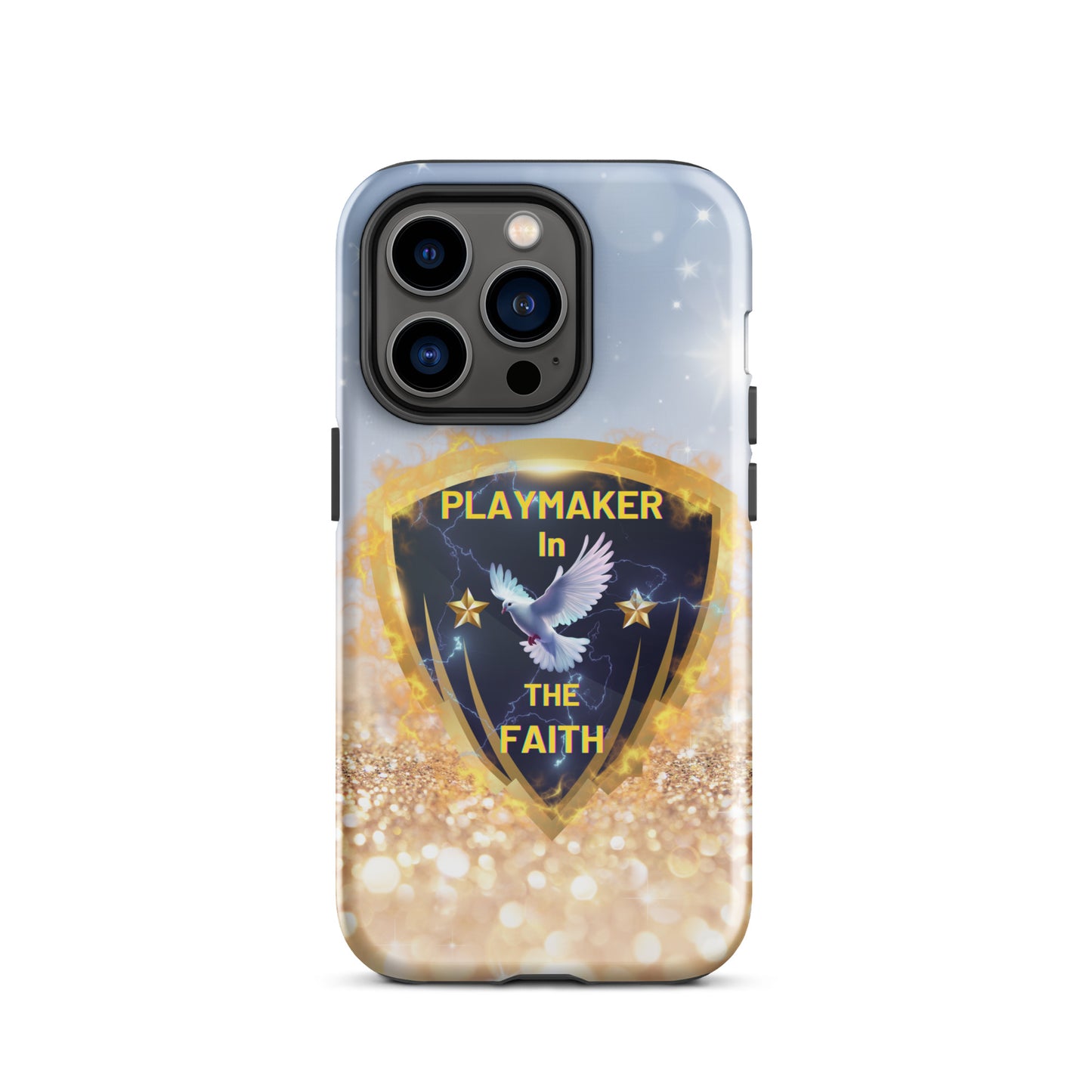 White Gold "Playmaker In The Faith" Tough Case for iPhone®