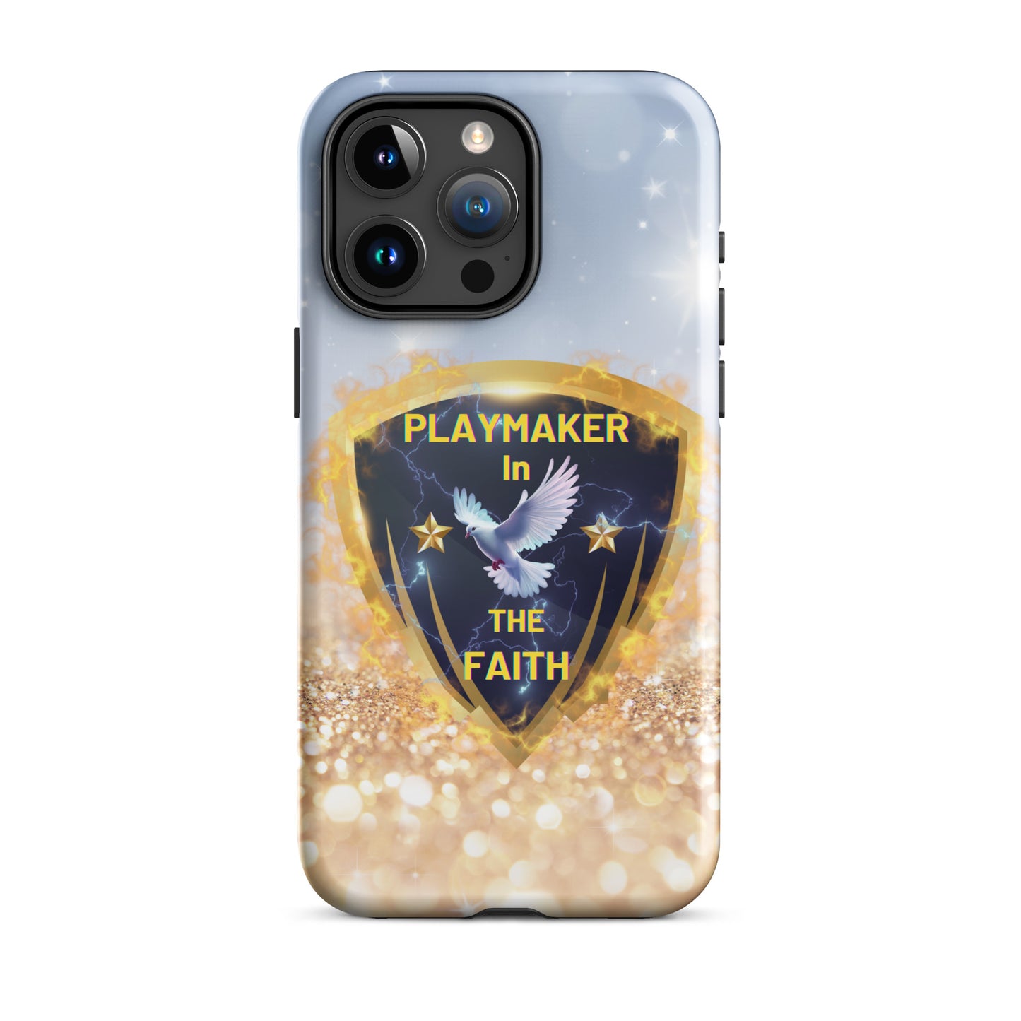 White Gold "Playmaker In The Faith" Tough Case for iPhone®