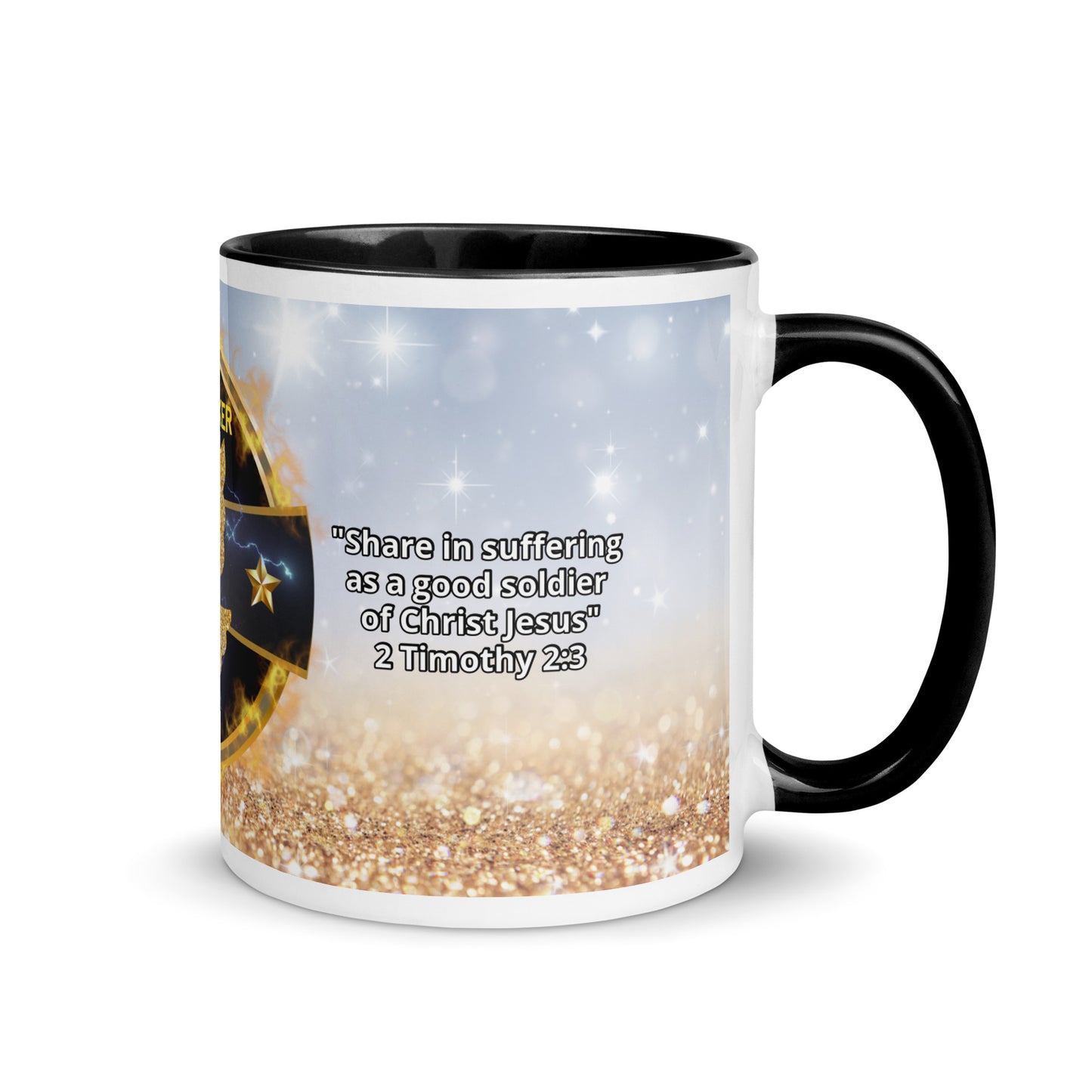 Silver, White Gold, "Playmaker" Scripture Mug with Color Inside